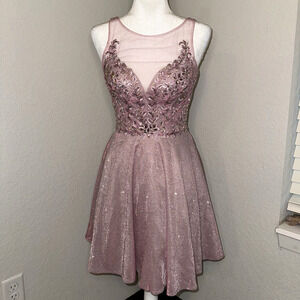 WHITE by SOIEBLU Homecoming Prom Quinceanera Dress Pink Iridescent Size Small